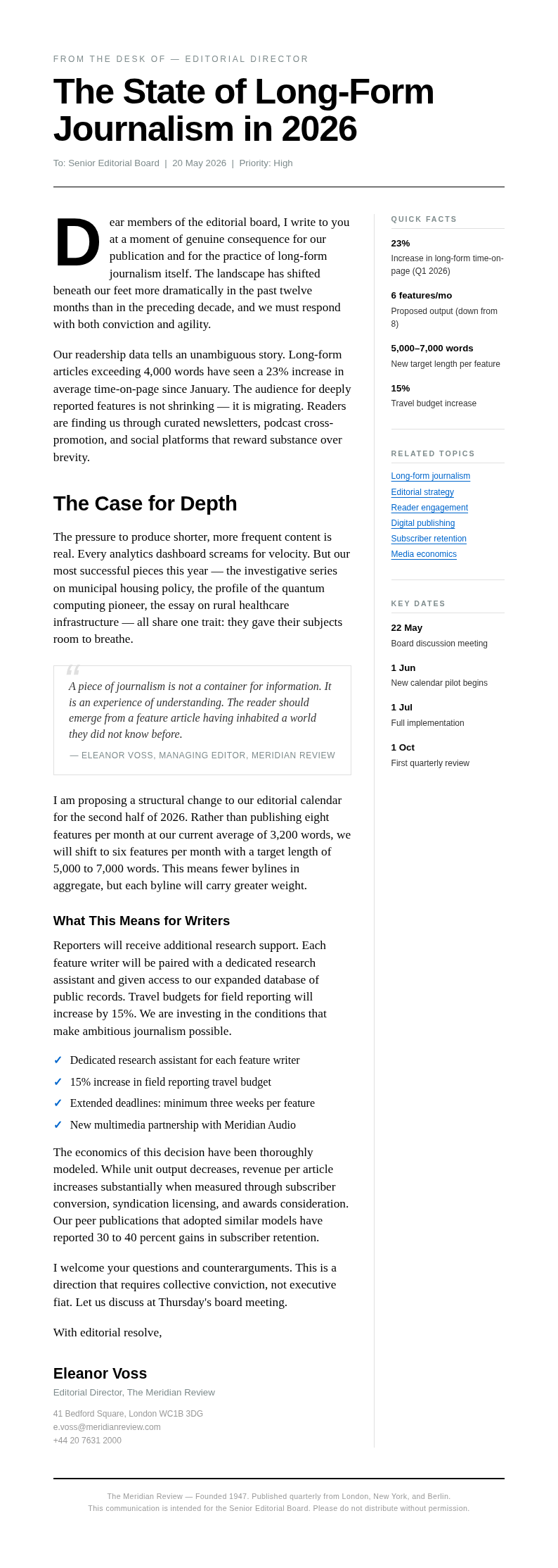 Typographic editorial email
